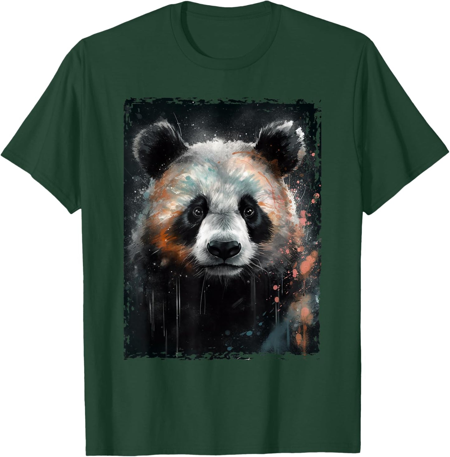Panda Watercolor Panda Lovers Oil Painting Boys Kids Funny T-Shirt - T-Shirt | Forest