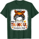 One thankful Teacher's Aide messy bun thanksgiving fall T-Shirt - T-Shirt | Forest