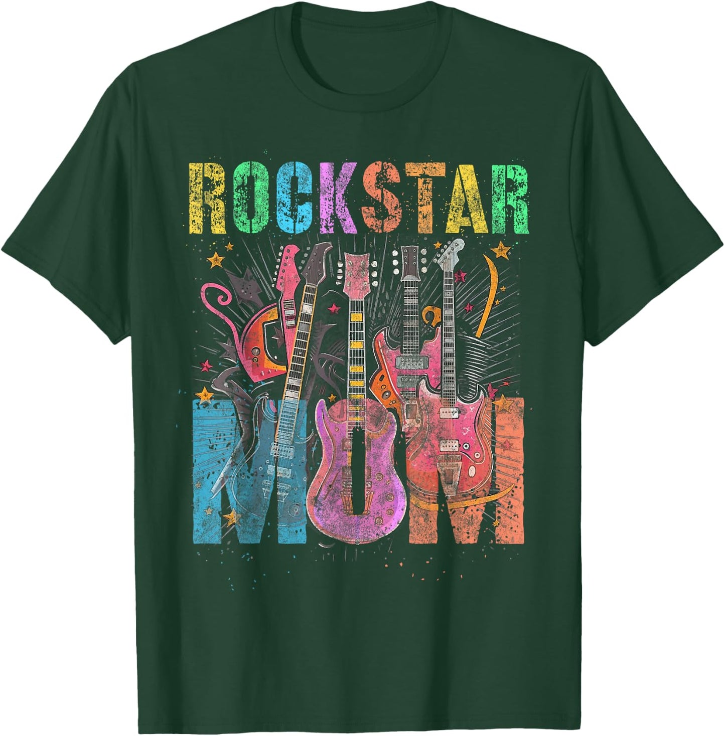 Funny ROCKSTAR MOM Rockin' Mommy Squad Mama Birthday T-Shirt - T-Shirt | Forest