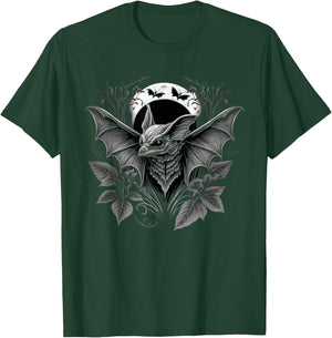 Dark Full Moon Gothic Bat T-Shirt - T-Shirt | Forest