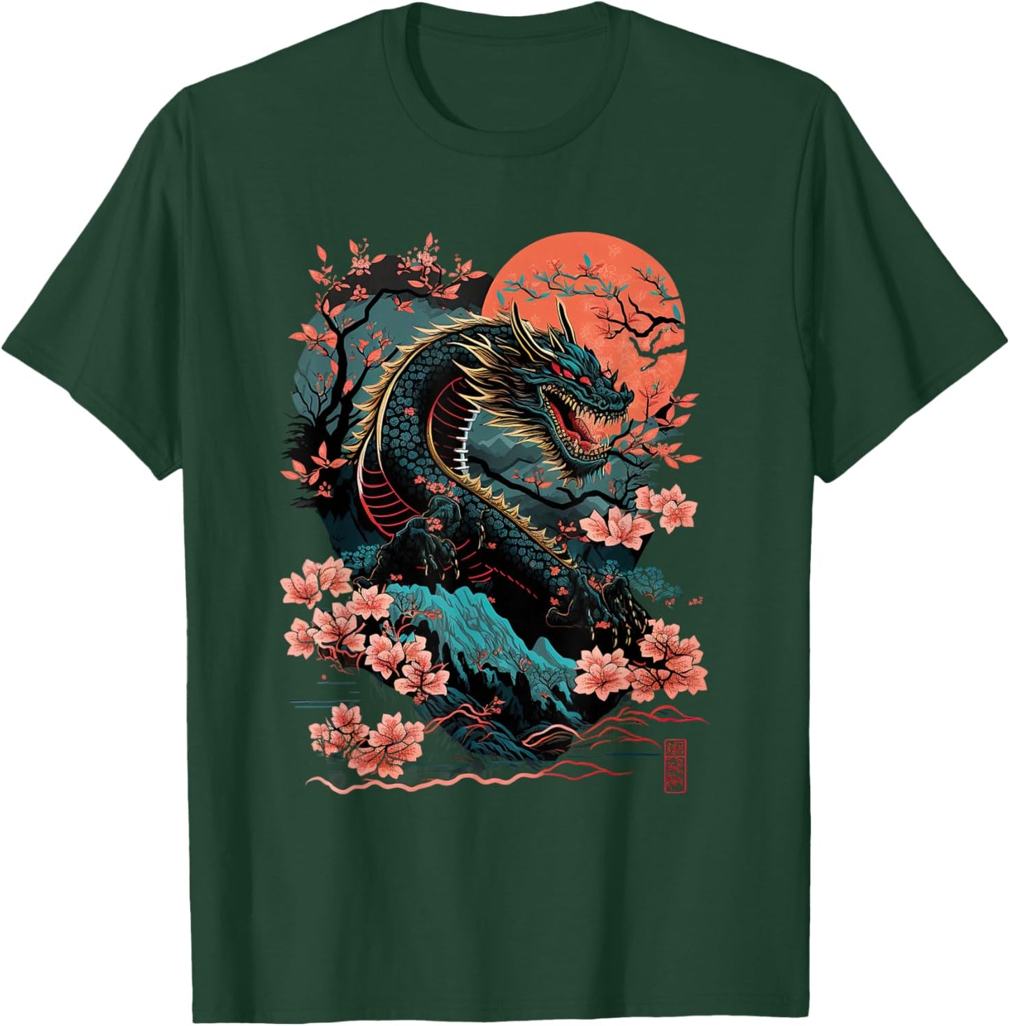 Japanese Aesthetic Dragon japanese art Japan Tattoo T-Shirt - T-Shirt | Forest