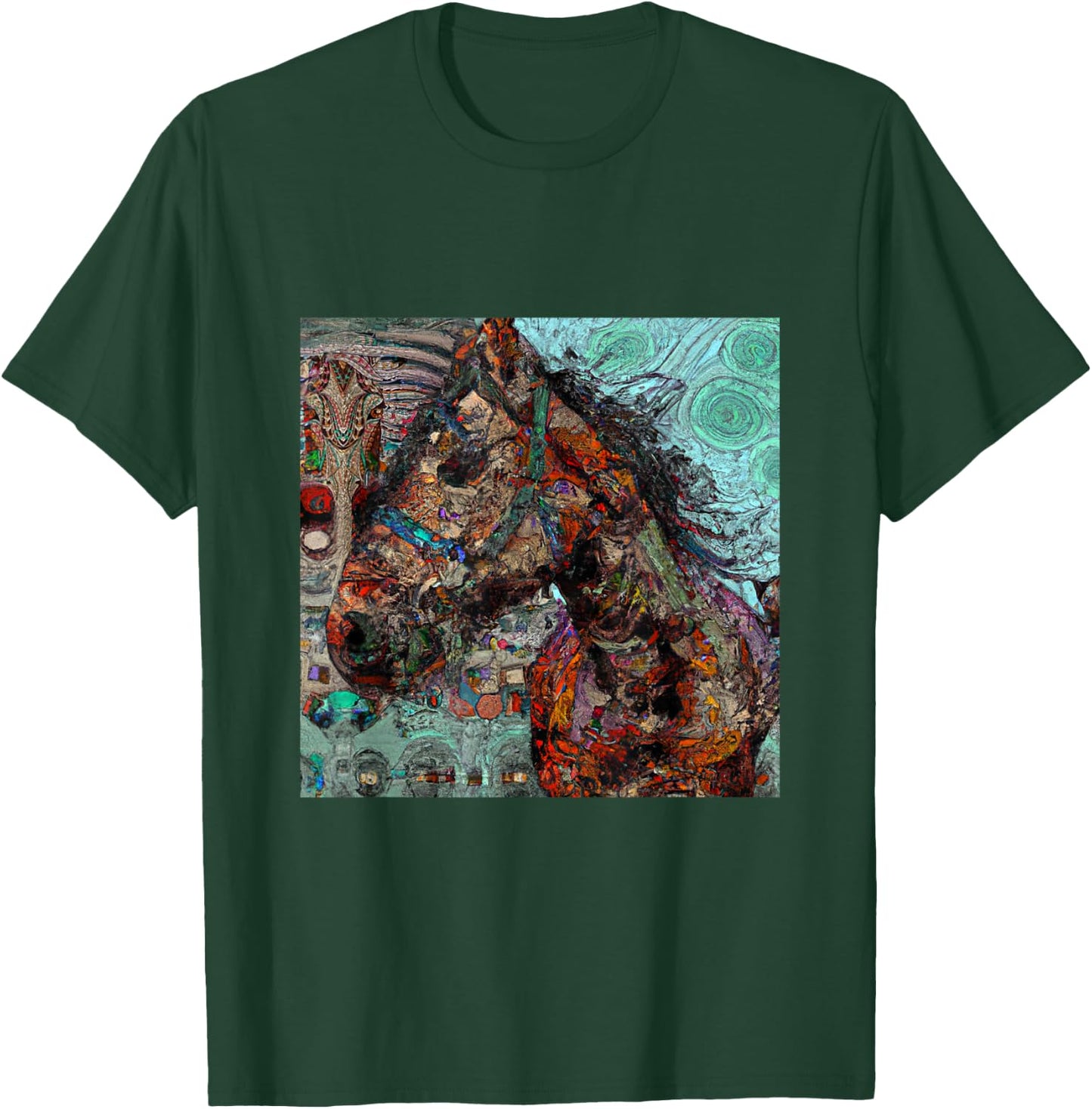 Horse Tribal Abstract Native American Art Design T-Shirt - T-Shirt | Forest