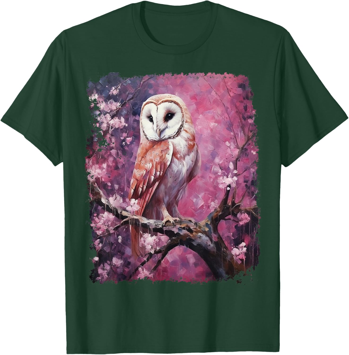 Pop Art Colorful Barn Owl Pink T-Shirt - T-Shirt | Forest