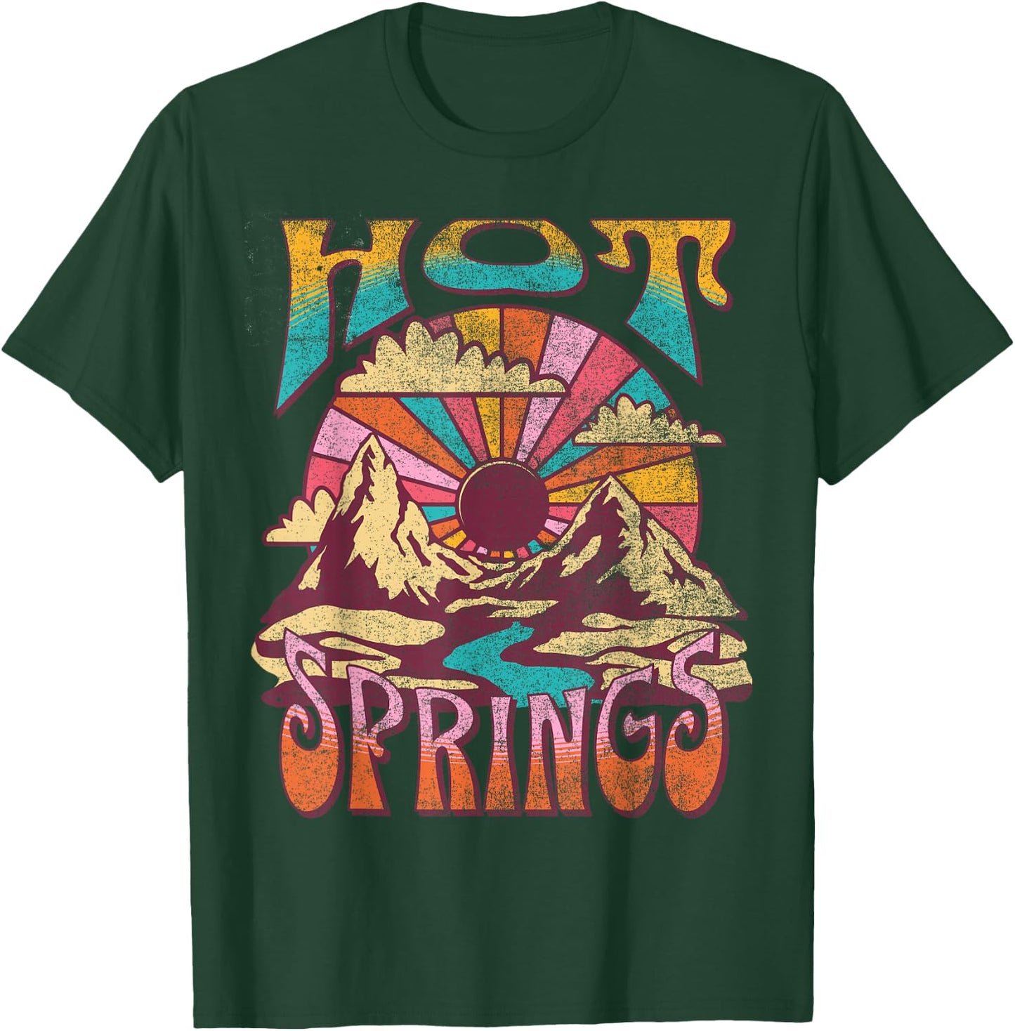Hot Springs Arkansas Nature Hiking Mountains Outdoors Retro T-Shirt - T-Shirt | Forest