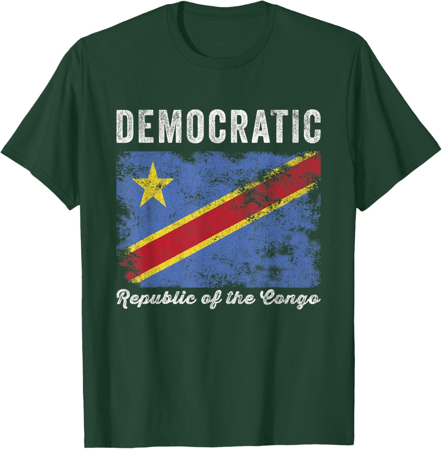 Democratic Republic of the Congo Flag Distressed T-Shirt - T-Shirt | Forest