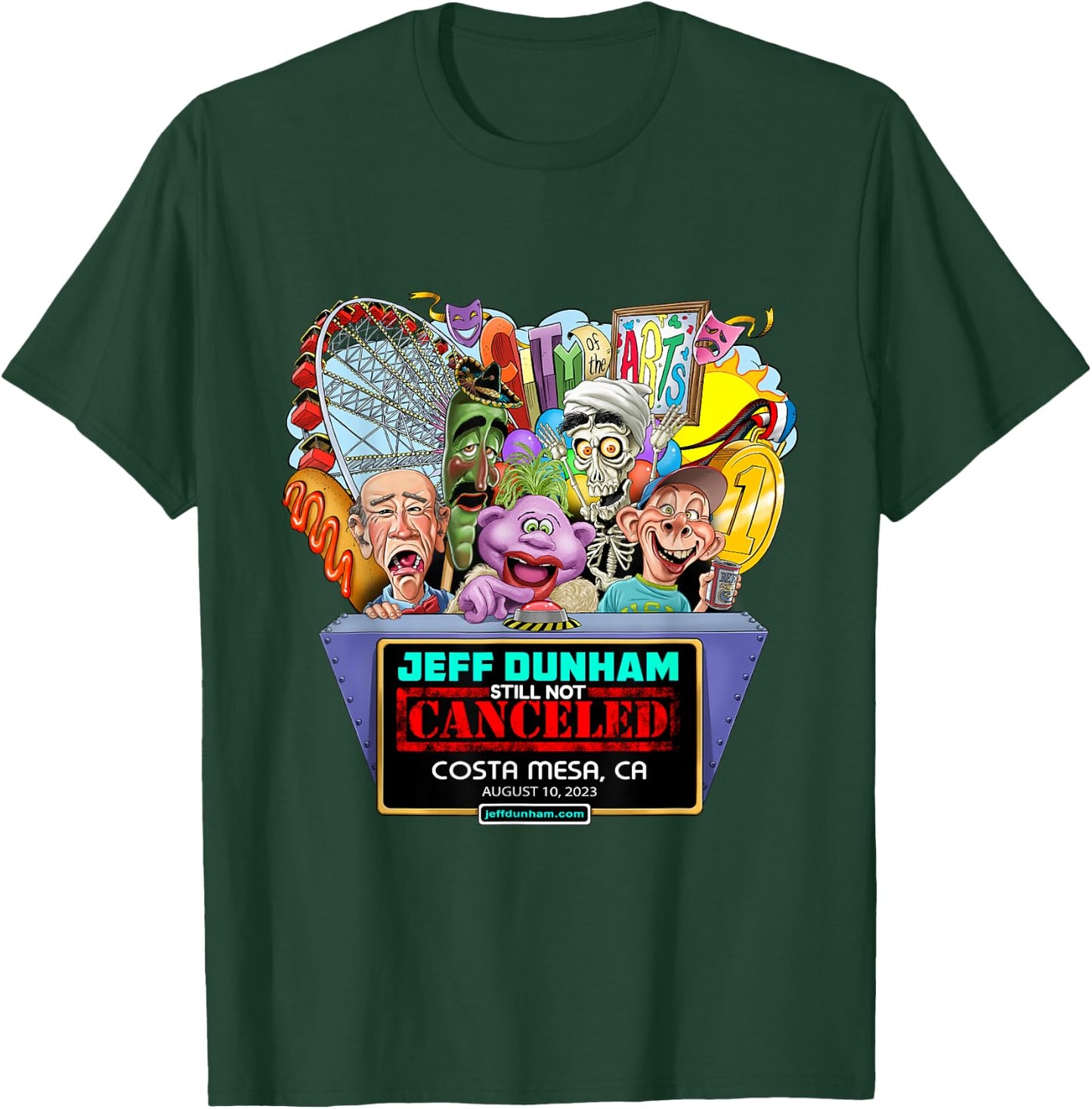 Jeff Dunham Costa Mesa, CA (2023) T-Shirt - T-Shirt | Forest