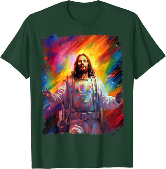 Jesus Christ Christian Space T-Shirt - T-Shirt | Forest