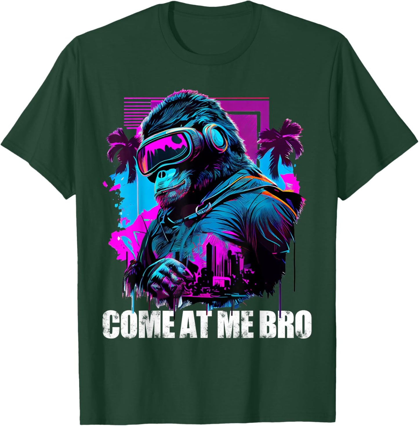 Come At Me Bro Funny Gorilla Monkey VR Gamer Virtual Reality T-Shirt - T-Shirt | Forest