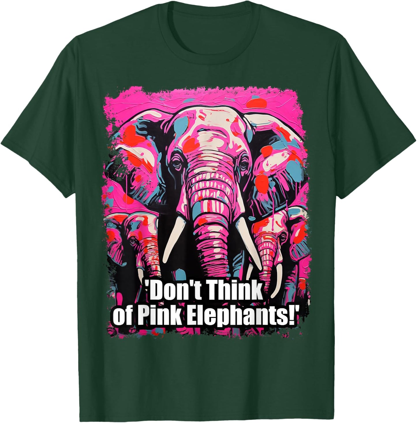 Pink Elelphant Paradox Psychology T-Shirt - T-Shirt | Forest