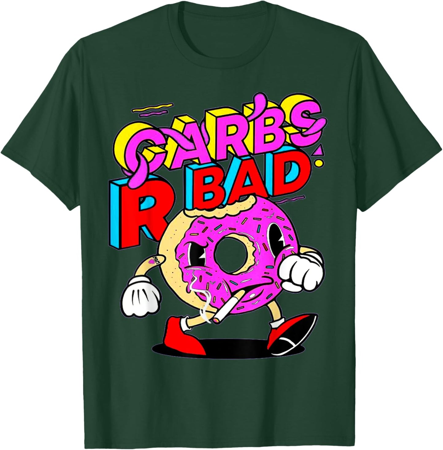 Funny Carbs R Bad Weightlifting Workout Bodybuilding Gym T-Shirt - T-Shirt | Forest
