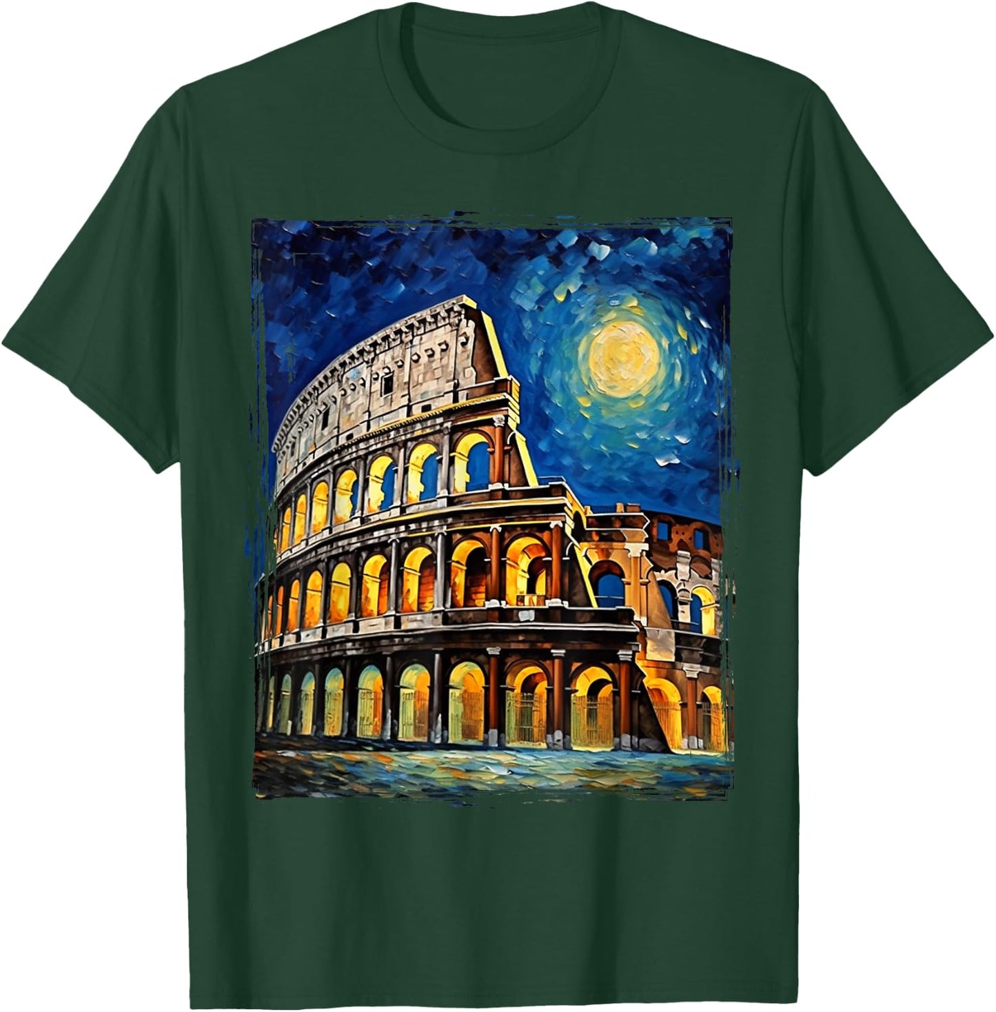 Roma Italia Colosseum Souvenirs, Rome Italy Van Gogh T-Shirt - T-Shirt | Forest