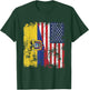 Ecuador USA Flag Distressed - Half American Women Kids Men T-Shirt - T-Shirt | Forest