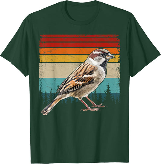 Sparrow Vintage Distressed Retro Style Cool Sparrow Bird T-Shirt - T-Shirt | Forest