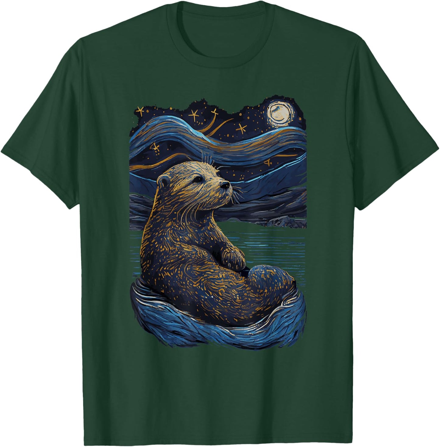Otter Starry Night T-Shirt - T-Shirt | Forest