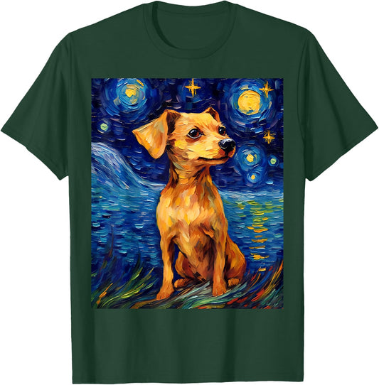 Surreal Starry Night Chiweenie Dog T-Shirt - T-Shirt | Forest