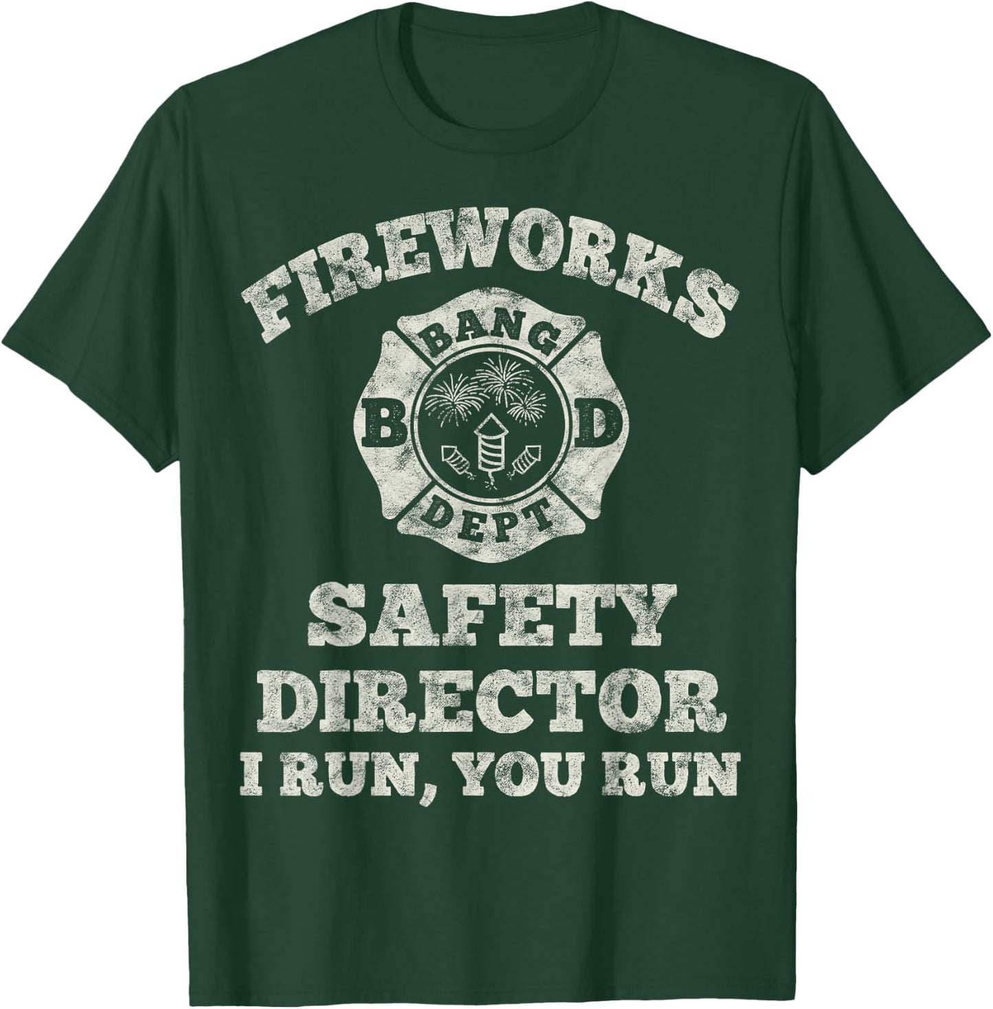 Funny Fireworks Safety Director Firefighter America Red Pyro T-Shirt - T-Shirt | Forest