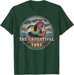US Festival 1982 Rainbow Music Festival Vintage T-Shirt - T-Shirt | Forest