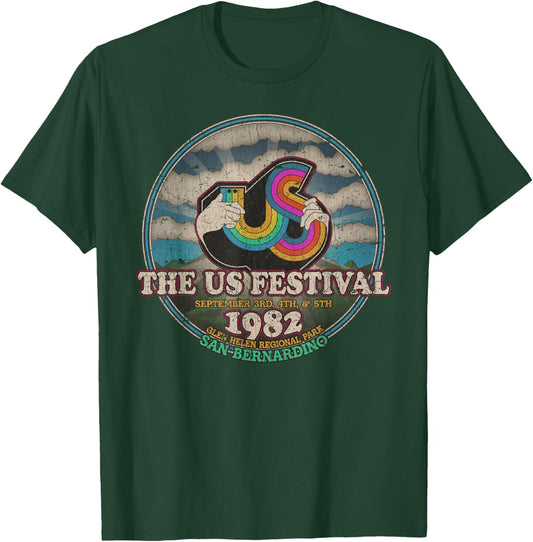 US Festival 1982 Rainbow Music Festival Vintage T-Shirt - T-Shirt | Forest
