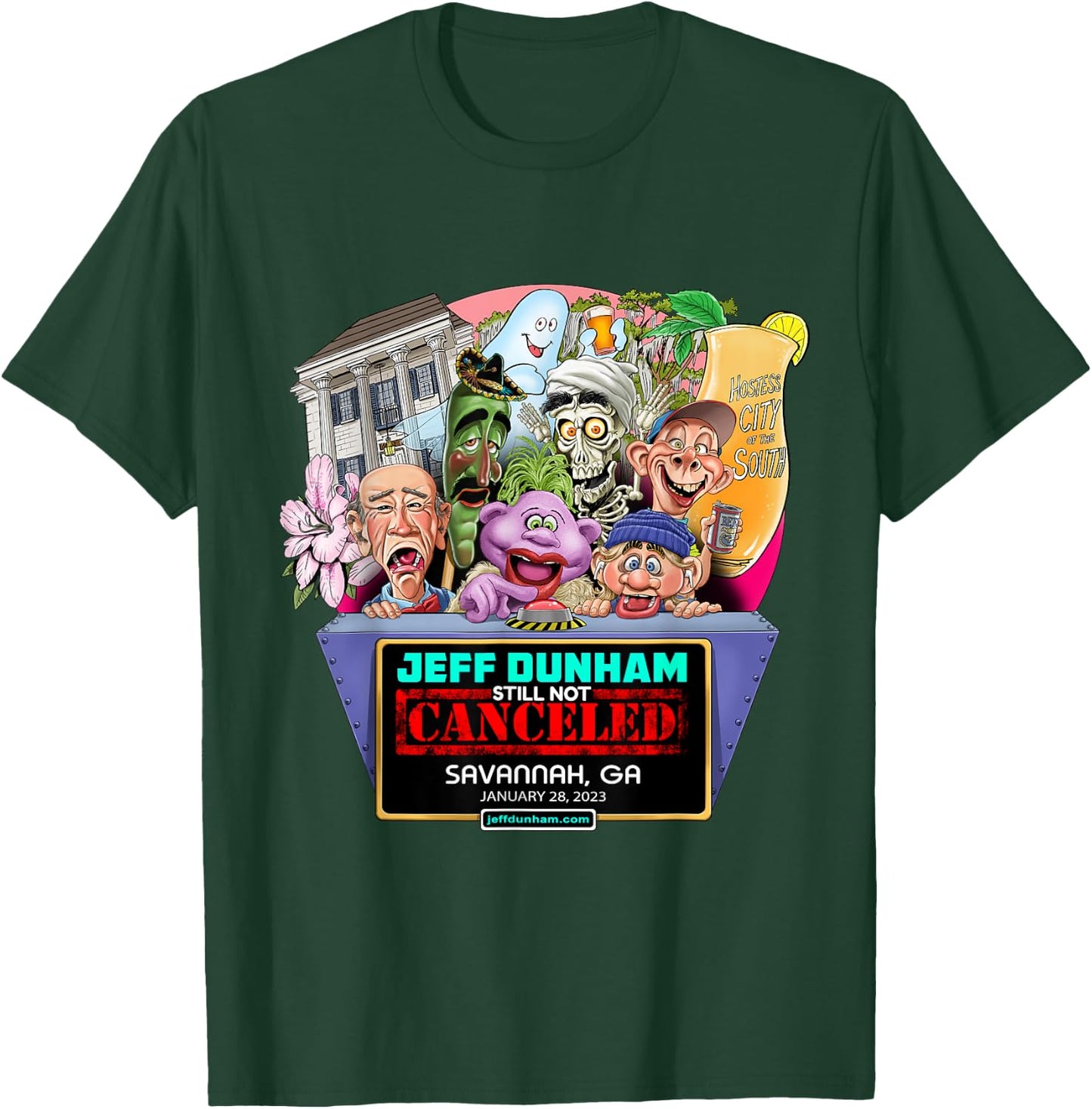 Jeff Dunham Savannah, GA (2023) T-Shirt - T-Shirt | Forest