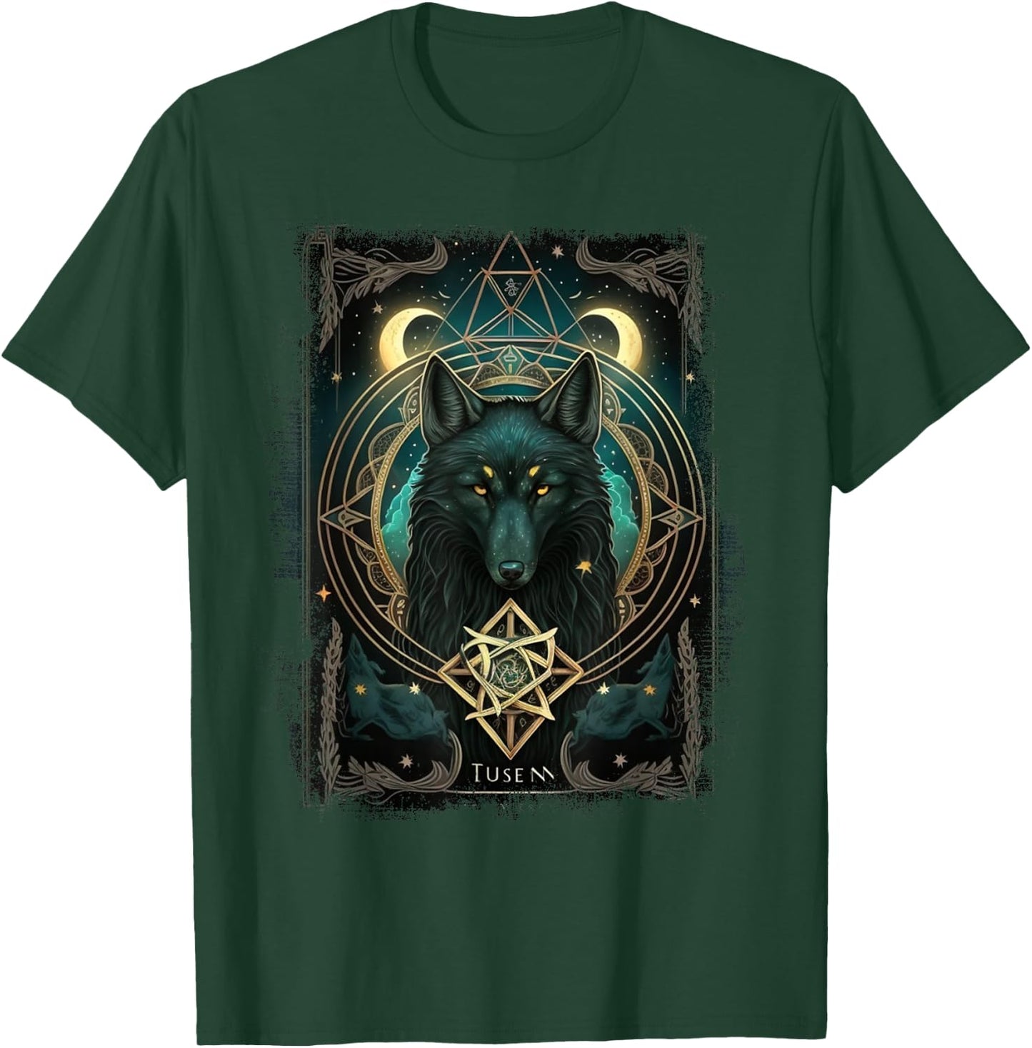 Occult Tarot Card, Gothic Wolf, Goth Dark Witchcraft T-Shirt - T-Shirt | Forest
