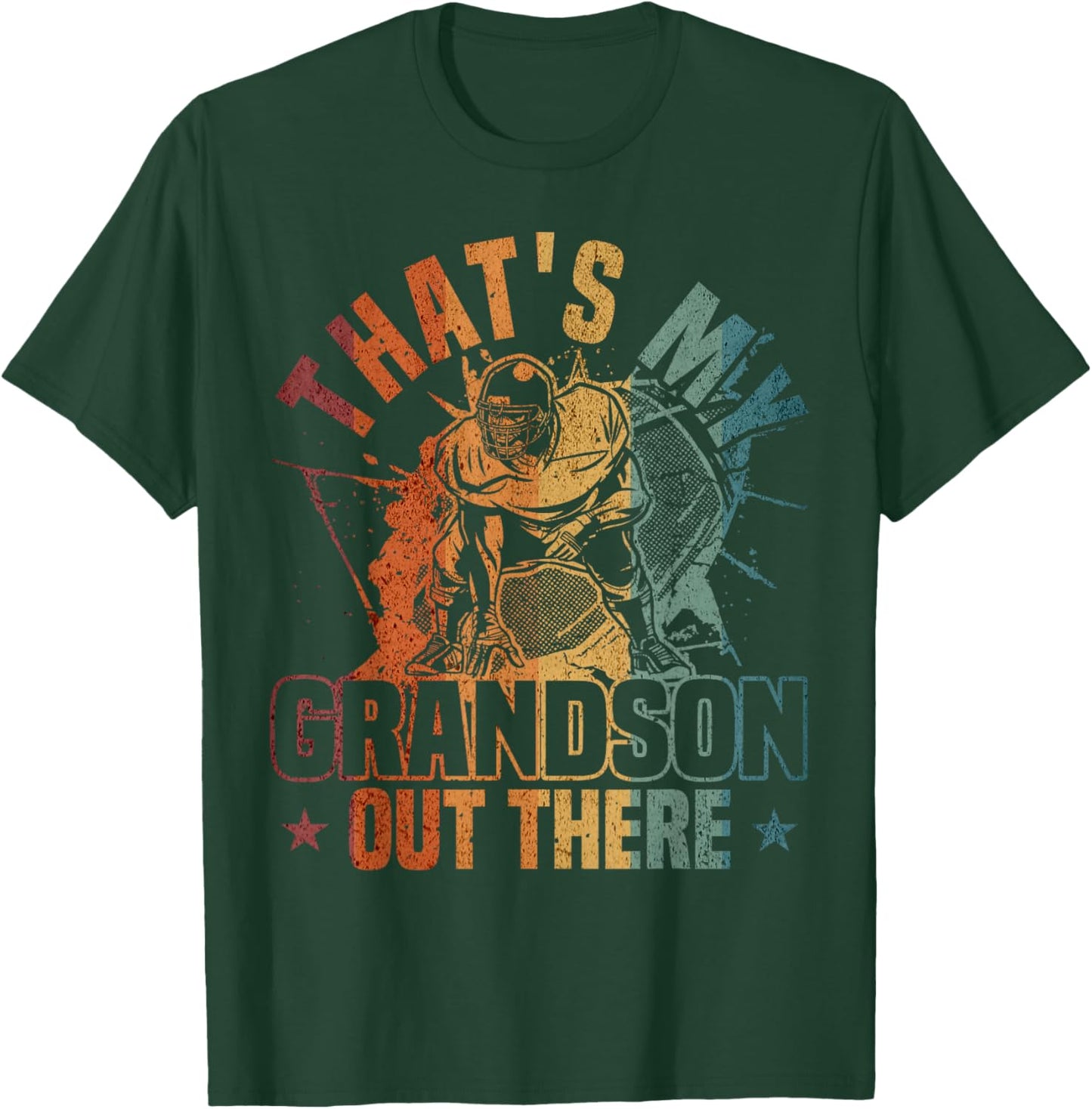 That's My Grandson Out There Football Player T-Shirt - T-Shirt | Forest