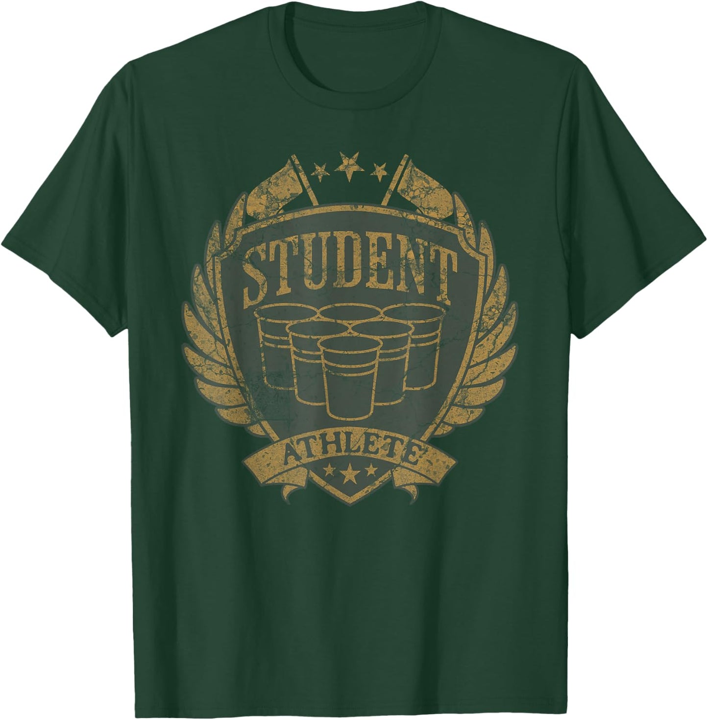Beer Pong Student Athlete Sarcastic College Humor T-Shirt - T-Shirt | Forest