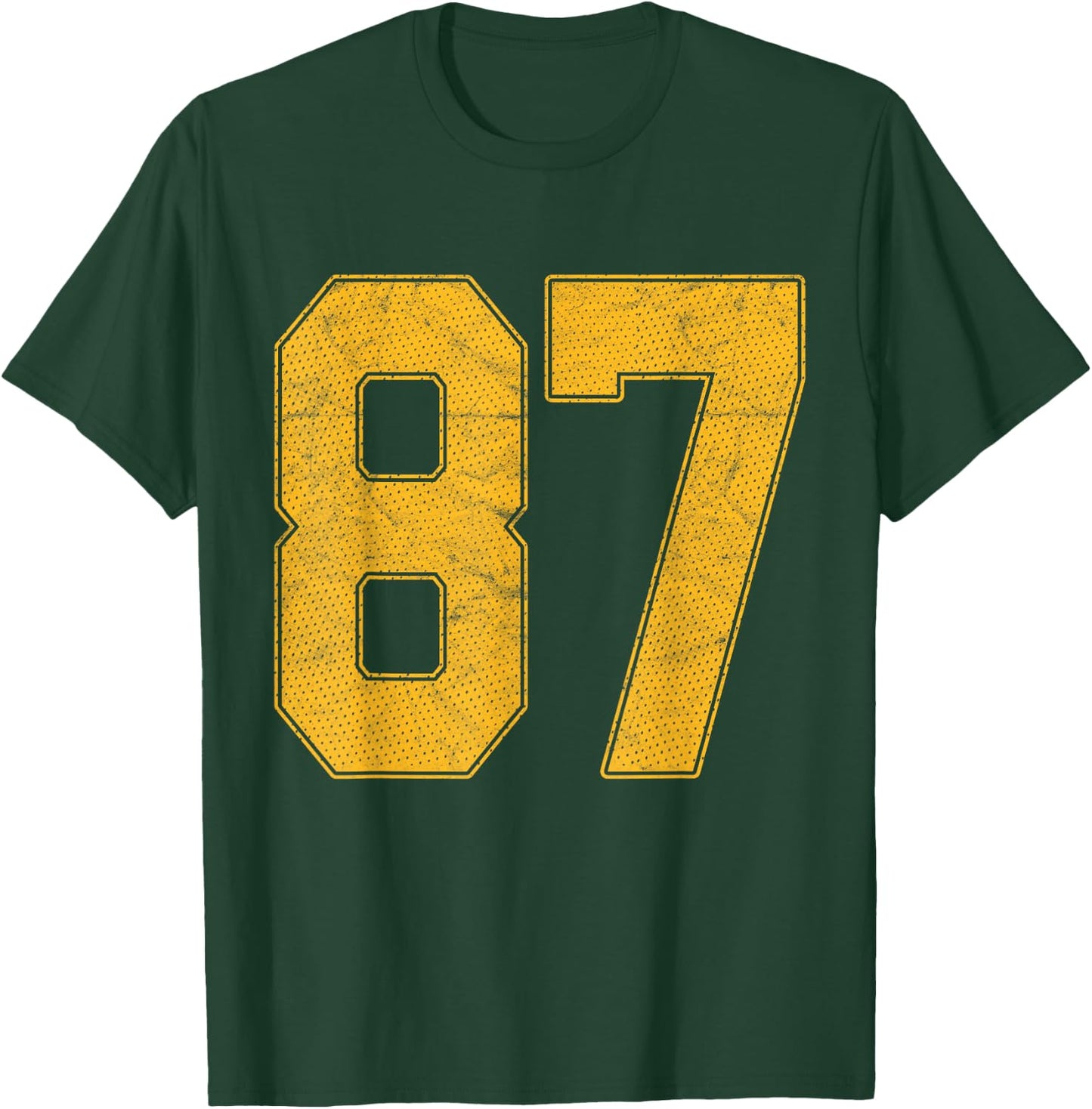 Number 87 Numbered Uniform Sports Team Jersey 87th Birthday T-Shirt - T-Shirt | Forest