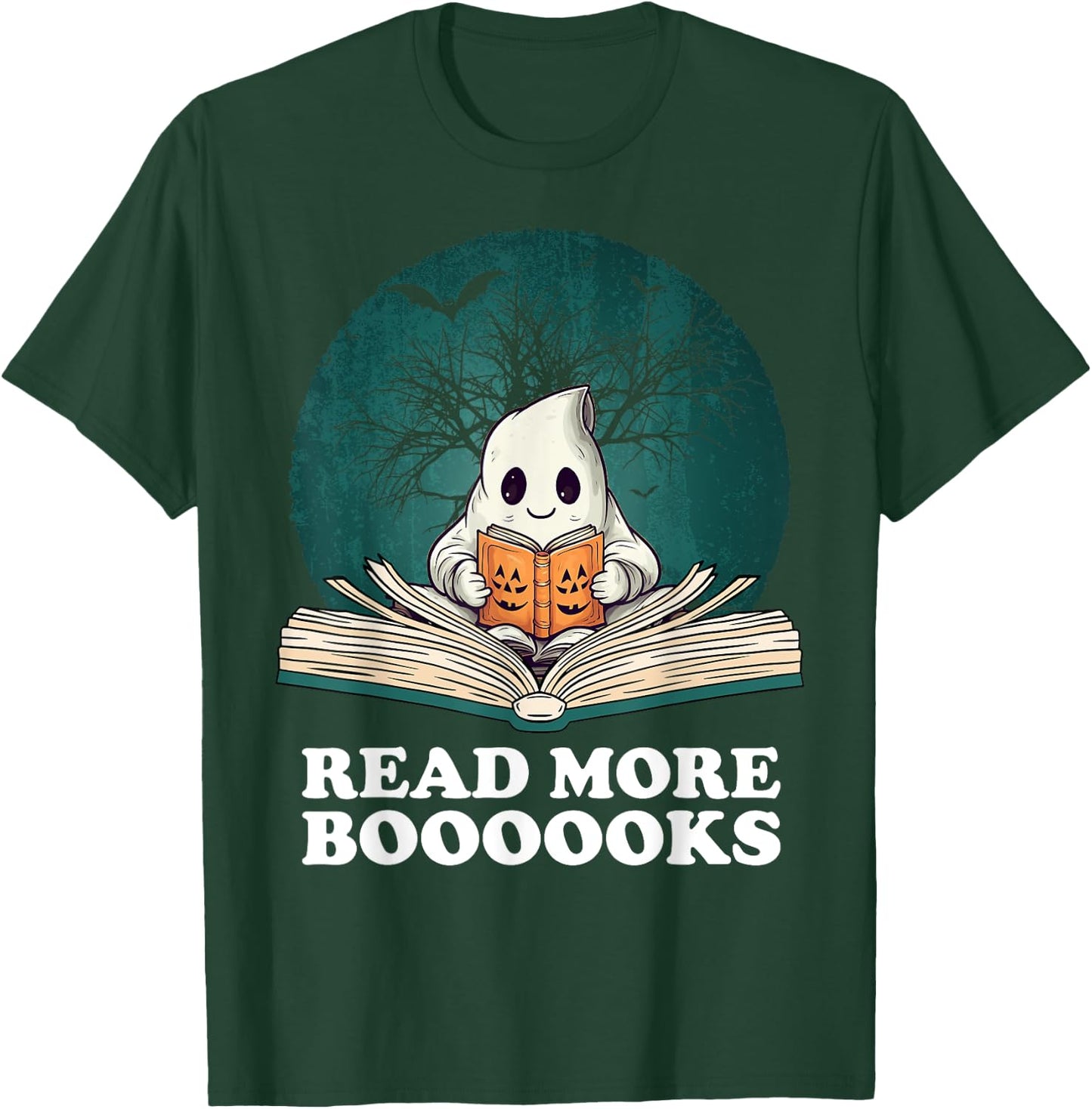 Read More Books Ghost Halloween Booooks Cute Boo read a book T-Shirt - T-Shirt | Forest