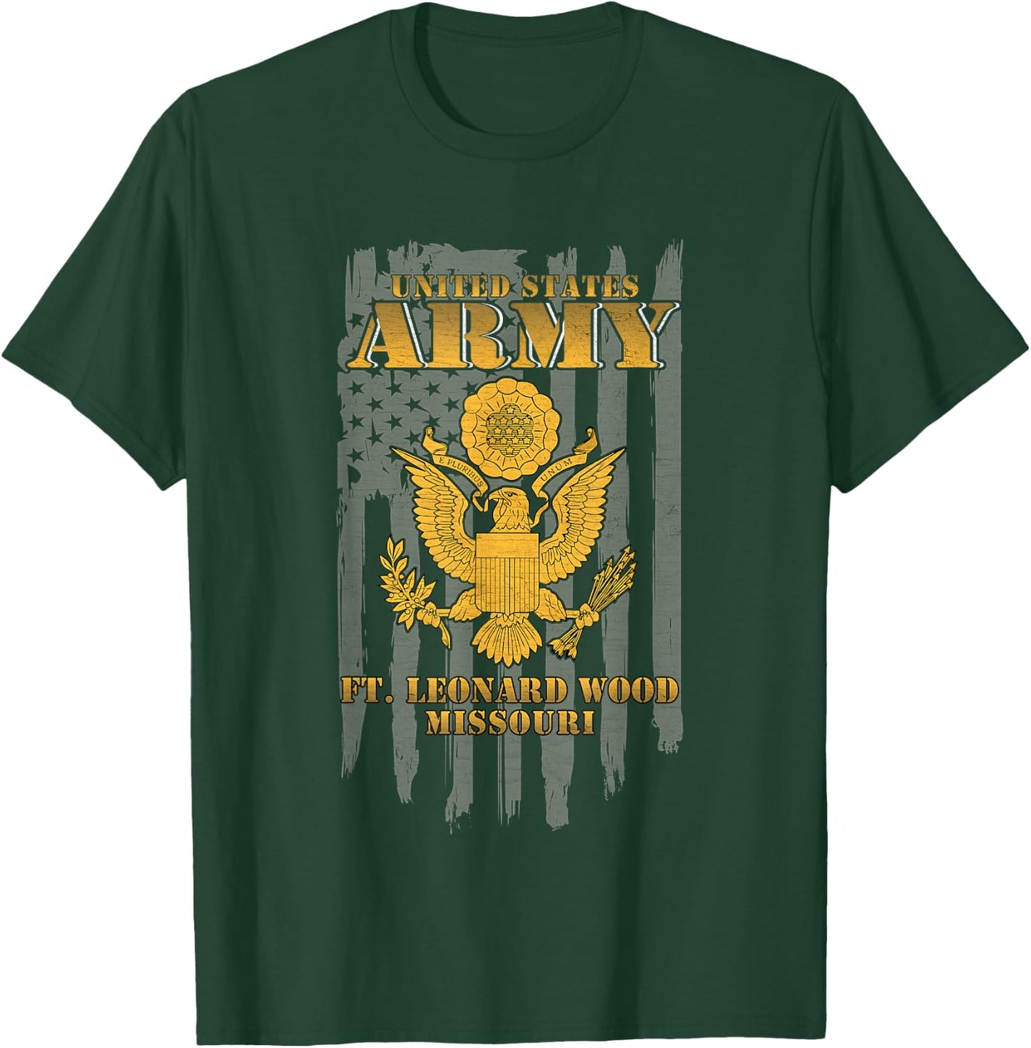 Fort Leonard Wood Missouri MO US Army American Flag Vintage T-Shirt - T-Shirt | Forest