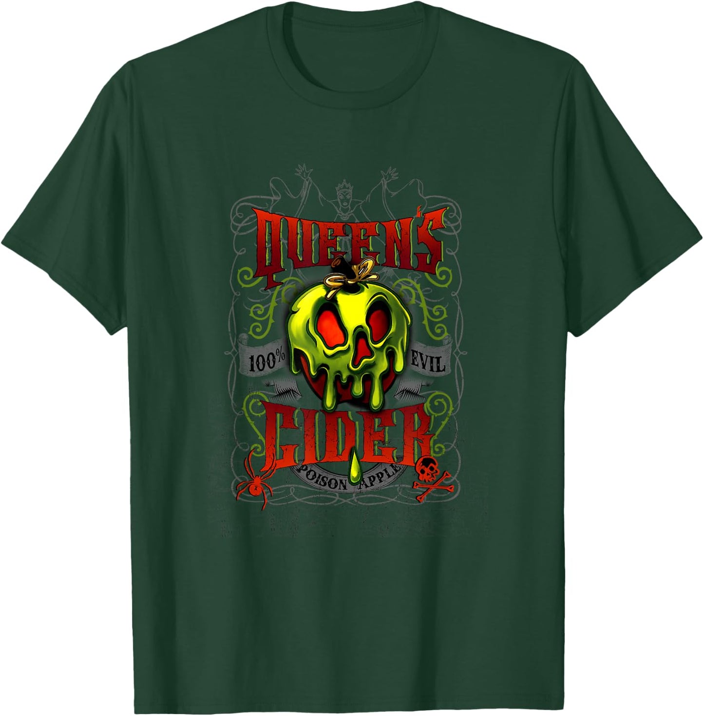 Disney Snow White Queen's Cider Poison Apple 100% Evil Logo T-Shirt - T-Shirt | Forest