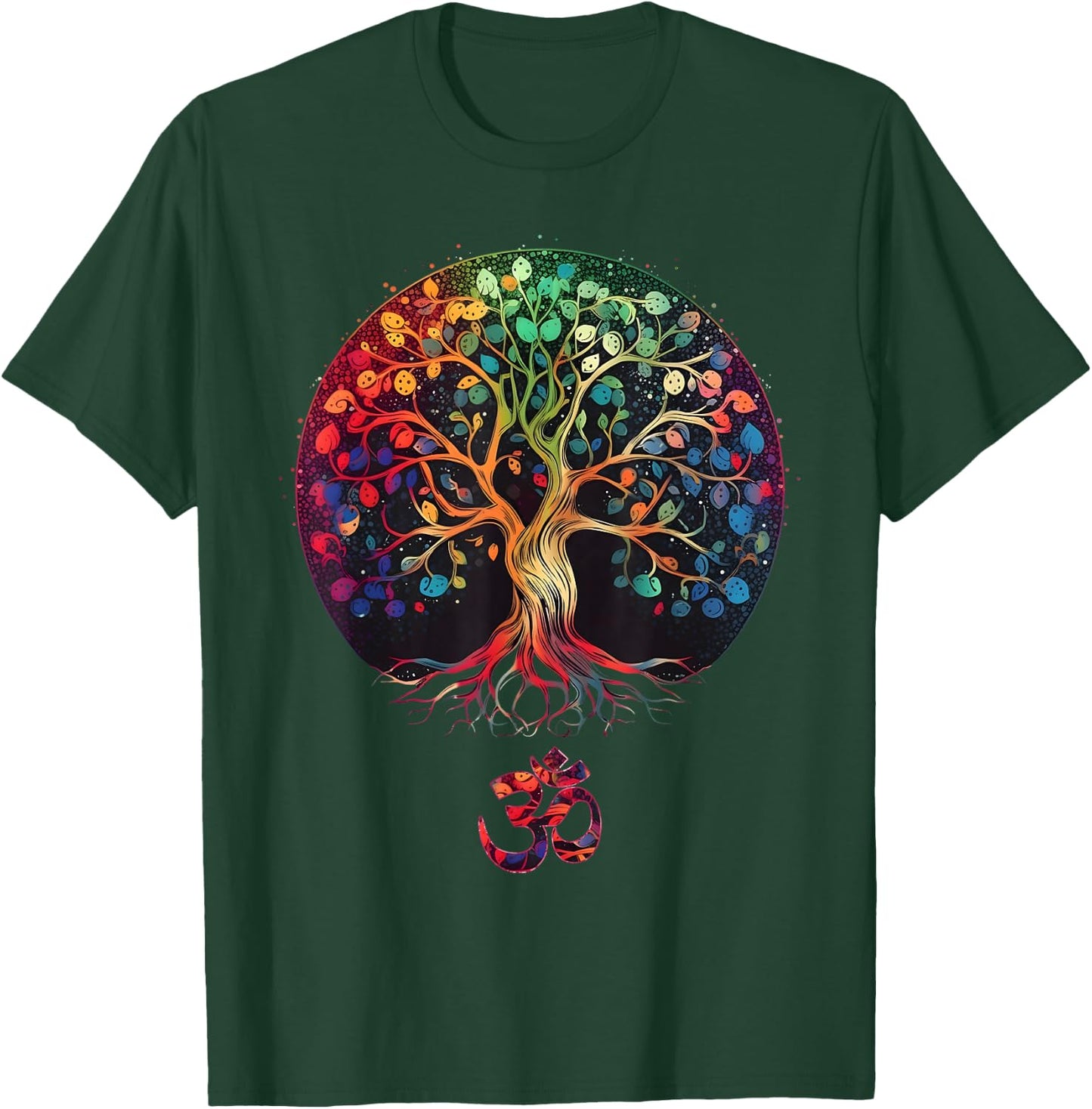 Tree of Life with Om Symbol Yoga T-Shirt - T-Shirt | Forest