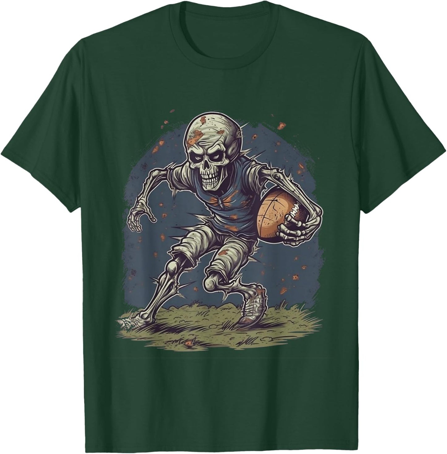 Zombie Football Player Halloween Costume Sport Men Boys T-Shirt - T-Shirt | Forest