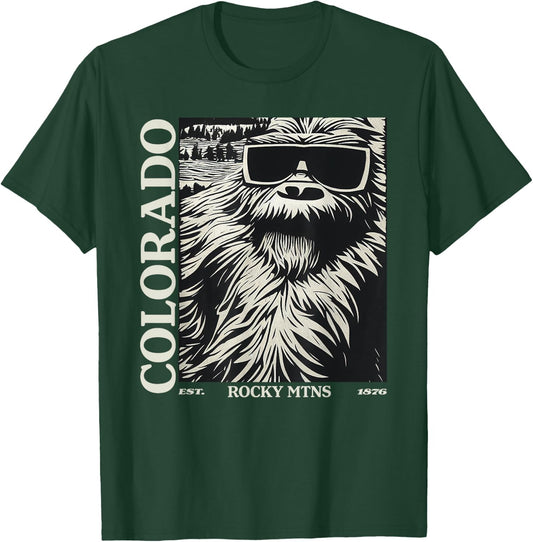 Colorado Bigfoot Retro Vintage Cool Sasquatch Yeti Graphic T-Shirt - T-Shirt | Forest