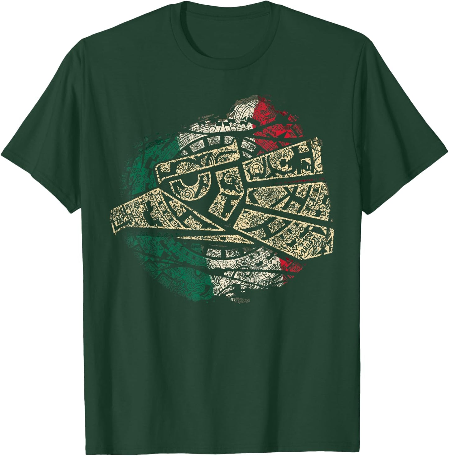 Mexico Sacred Aztec Calendar Mexican Eagle Archeological T-Shirt - T-Shirt | Forest