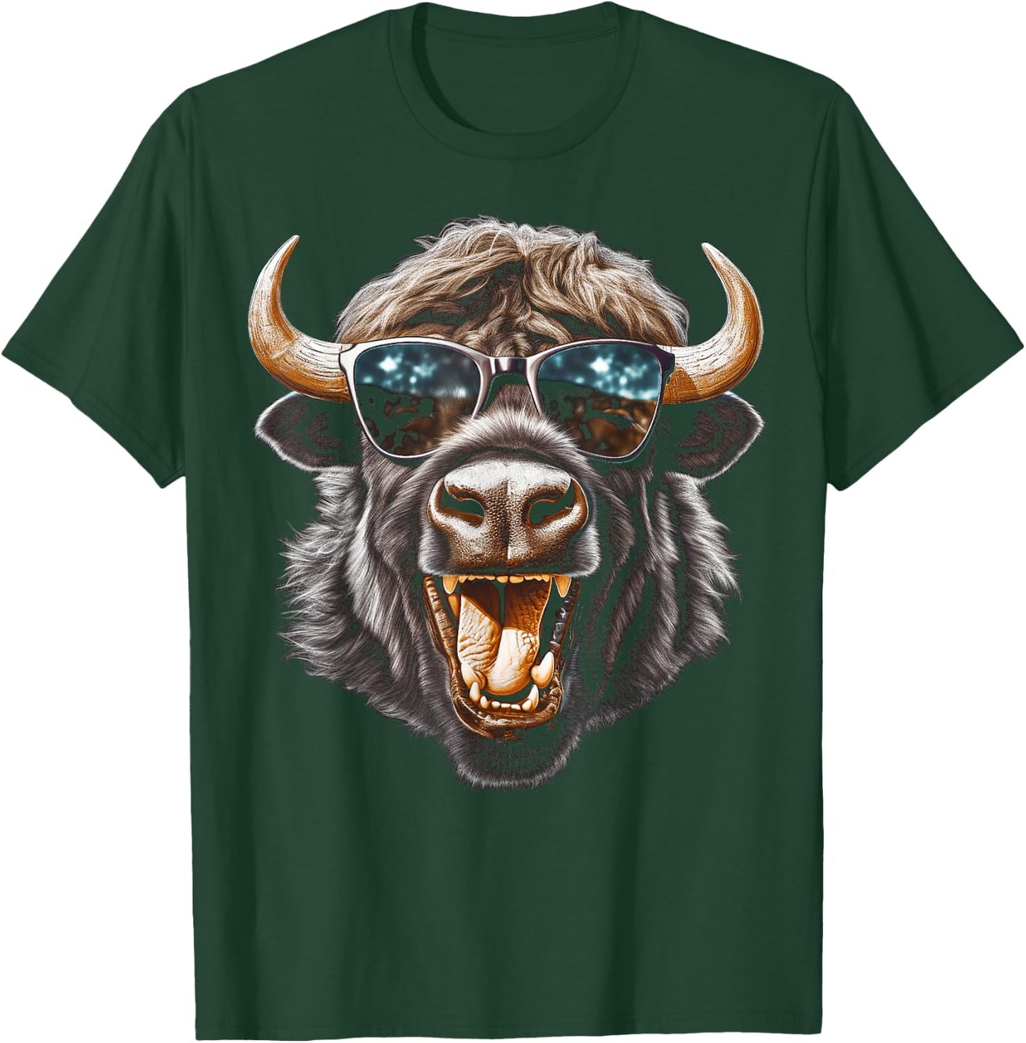 Western Buffalo sunglasses funny American Bison T-Shirt - T-Shirt | Forest