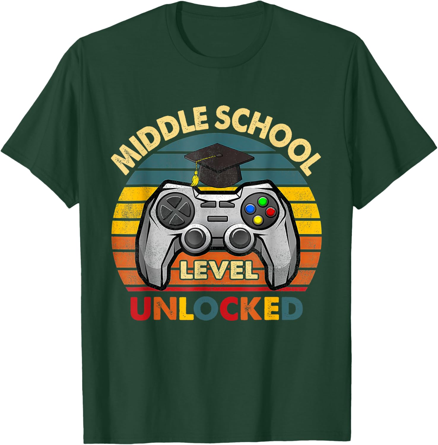 MIDDLE SCHOOL Level UNLOCKED happy First day of MIDDLE T-Shirt - T-Shirt | Forest