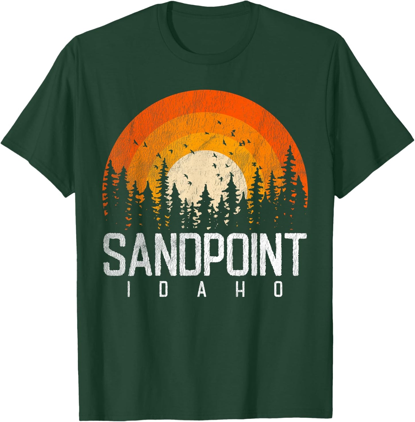 Sandpoint Idaho ID Shirt Retro Vintage 70s 80s 90s Gift T-Shirt - T-Shirt | Forest