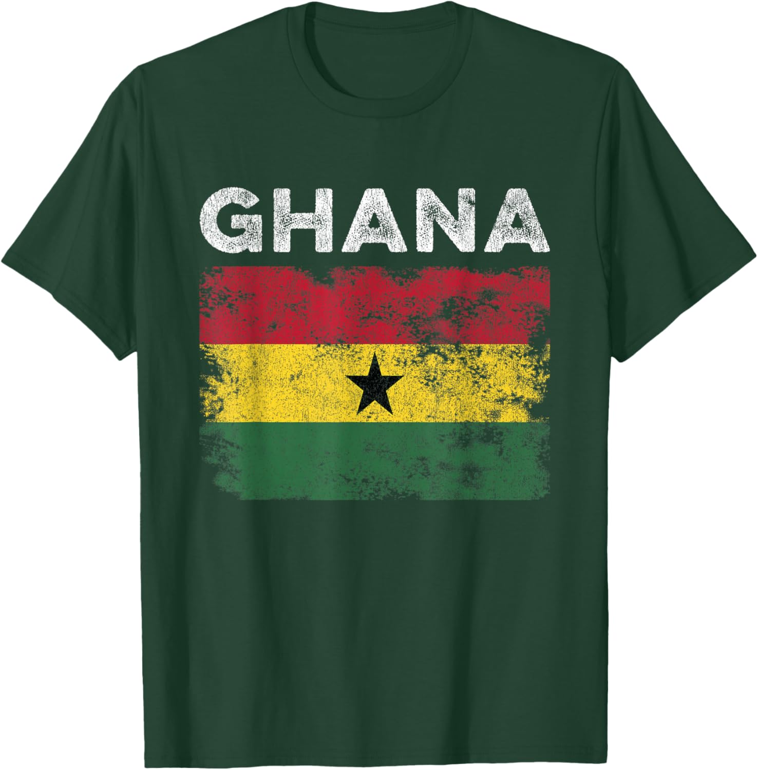 Ghana Flag Distressed - Men Women Kids - Ghanaian Flag T-Shirt - T-Shirt | Forest