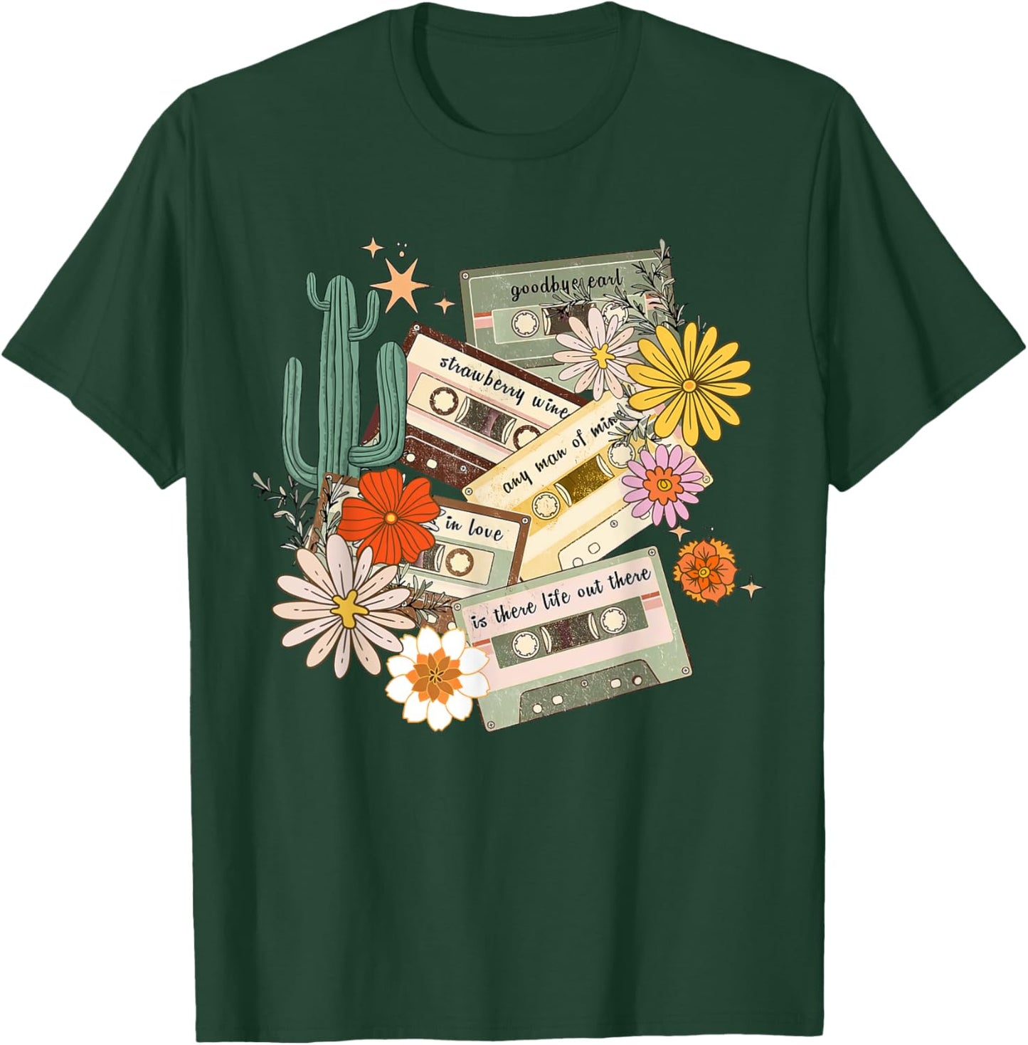90s Country Music, Southern Farm, Old Mixtape Cassette Music T-Shirt - T-Shirt | Forest