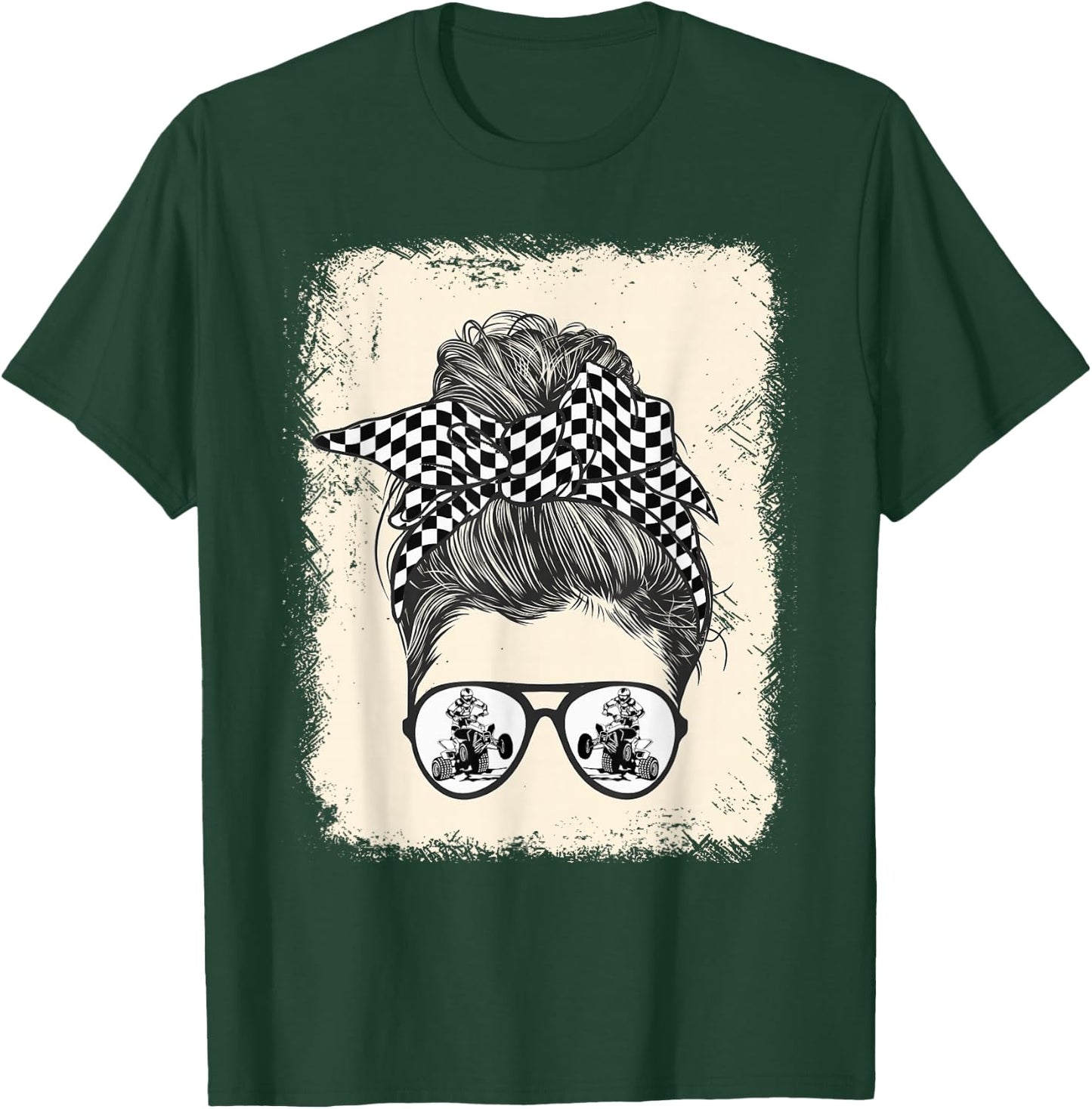 ATV Quad Biker Vintage Racing Mom T-Shirt - T-Shirt | Forest