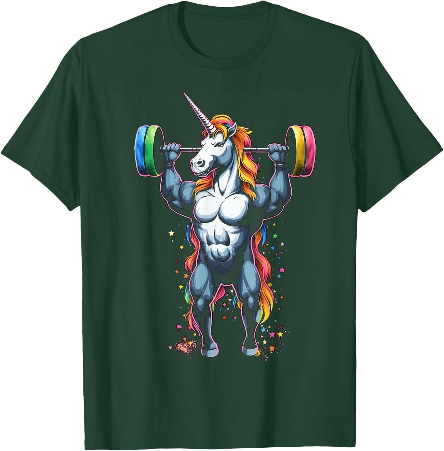 Unicorn Weightlifting Deadlift Fitness Gym T-Shirt - T-Shirt | Forest