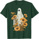 Vintage Floral Ghost Sunflowers Spooky Halloween Graphic T-Shirt - T-Shirt | Forest
