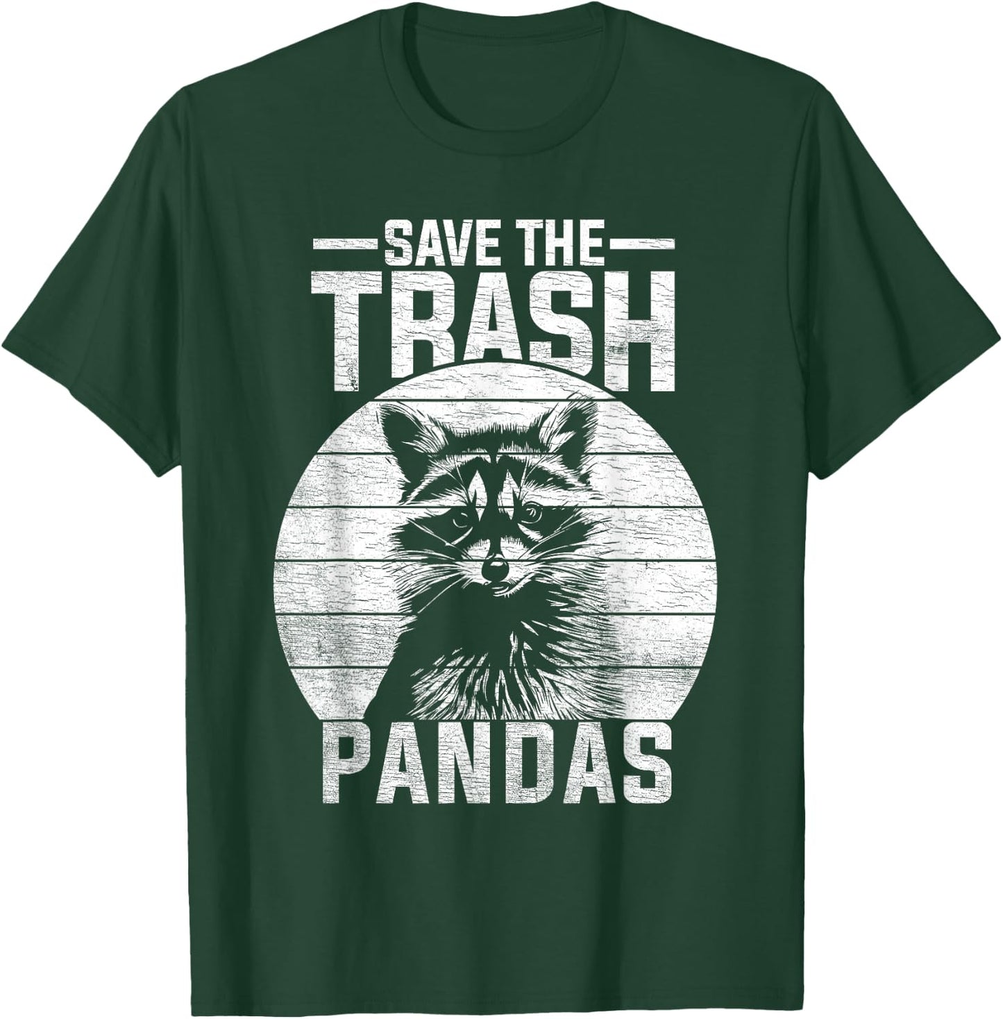 Vintage Retro Save The Trash Pandas Funny Raccoon T-Shirt - T-Shirt | Forest