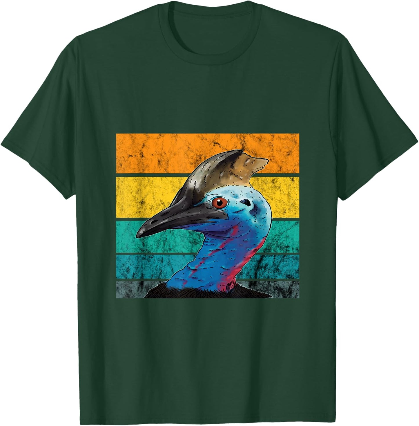 Cassowary Vintage Retro Cassowaries Casque Big Dino Bird T-Shirt - T-Shirt | Forest