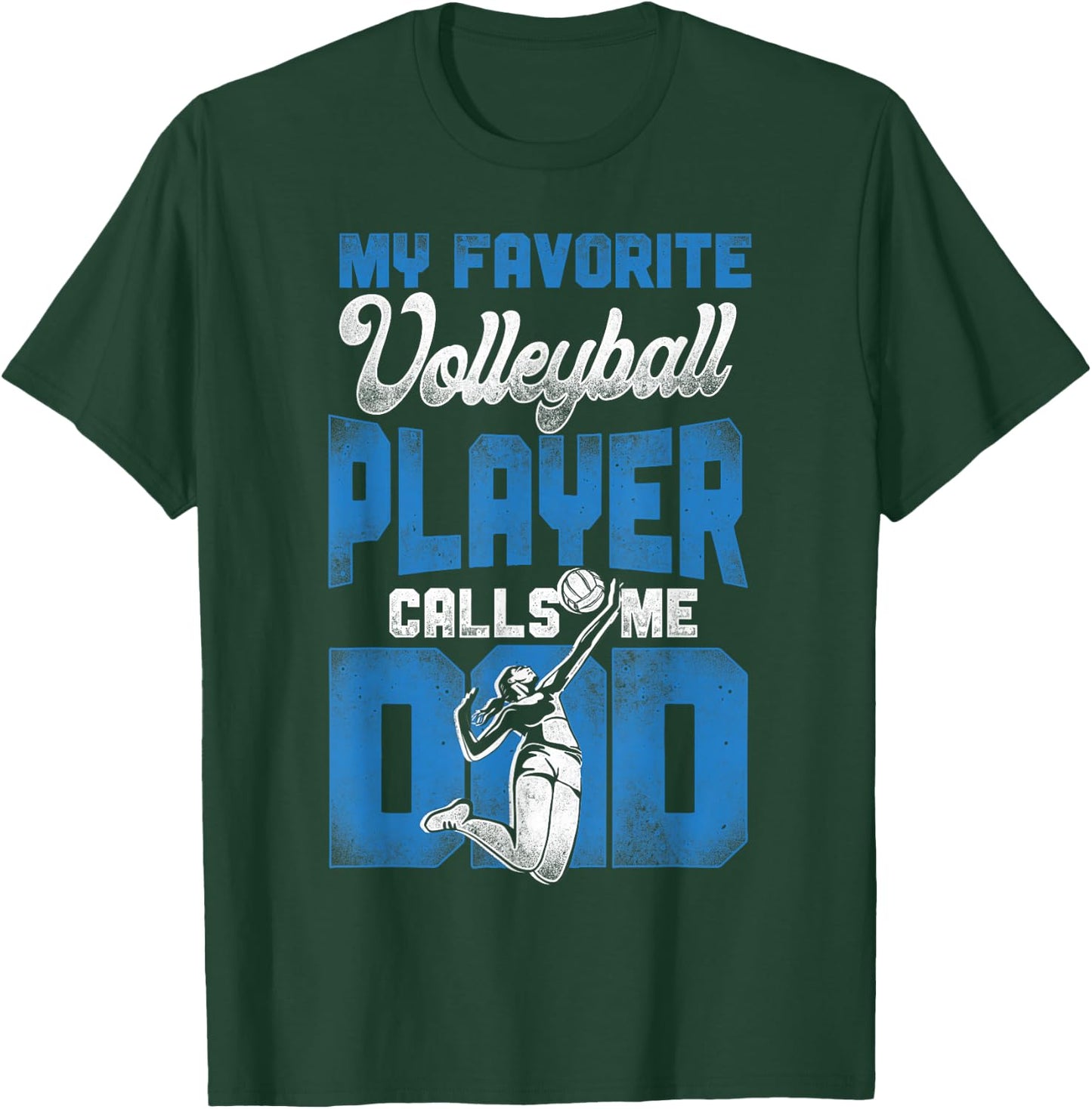 Volleyball Player Team Dad Father Vintage My Favorite T-Shirt - T-Shirt | Forest
