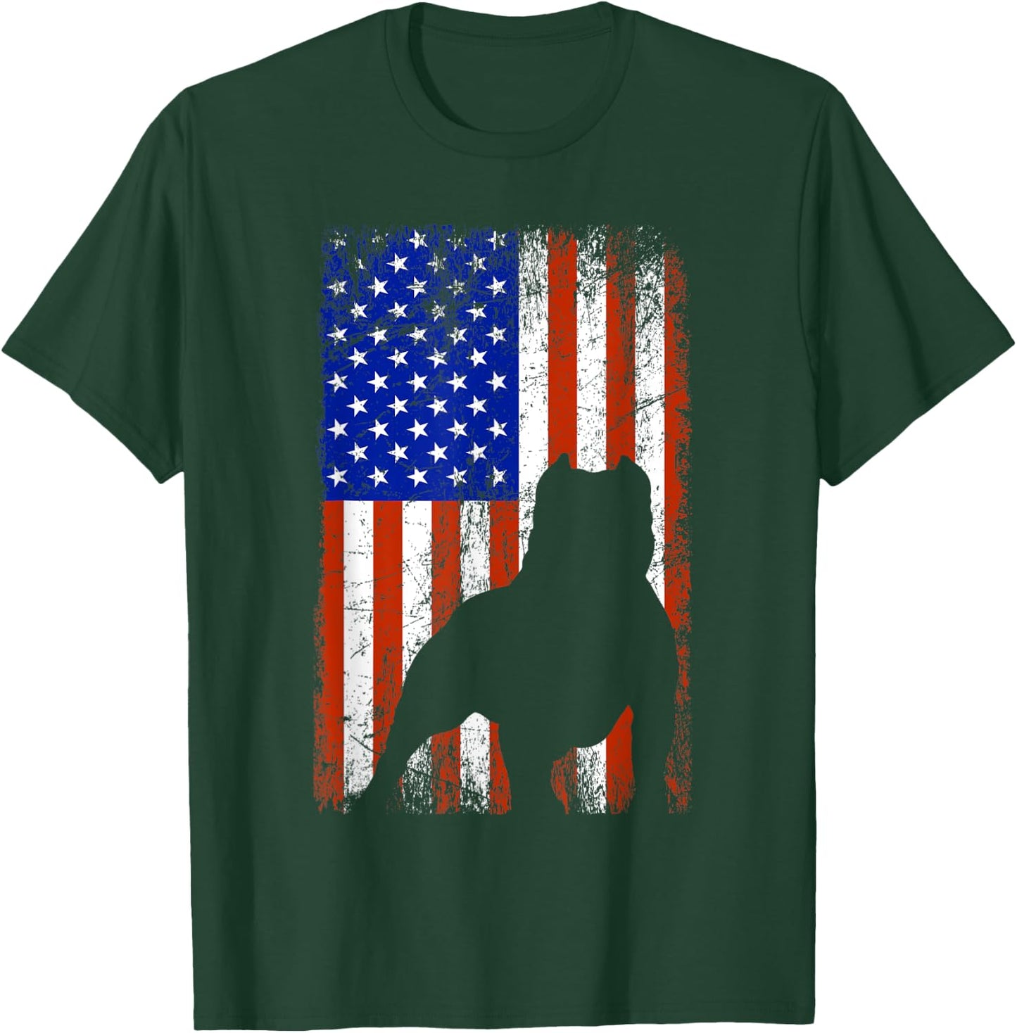 American Bully Bullypit Dog American USA Flag Men Women Kids T-Shirt - T-Shirt | Forest