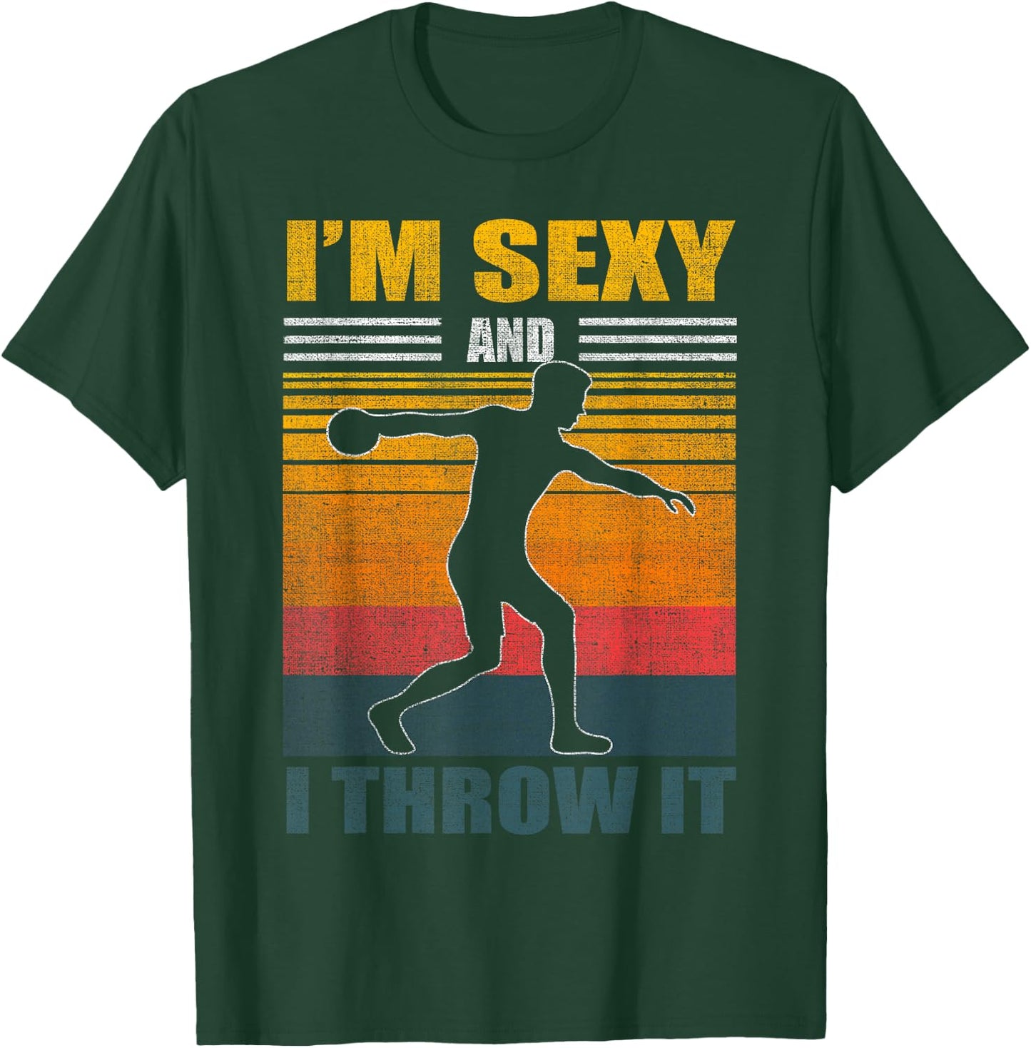 Discus Throw Vintage Disc Throwing Athletics Track and Field T-Shirt - T-Shirt | Forest