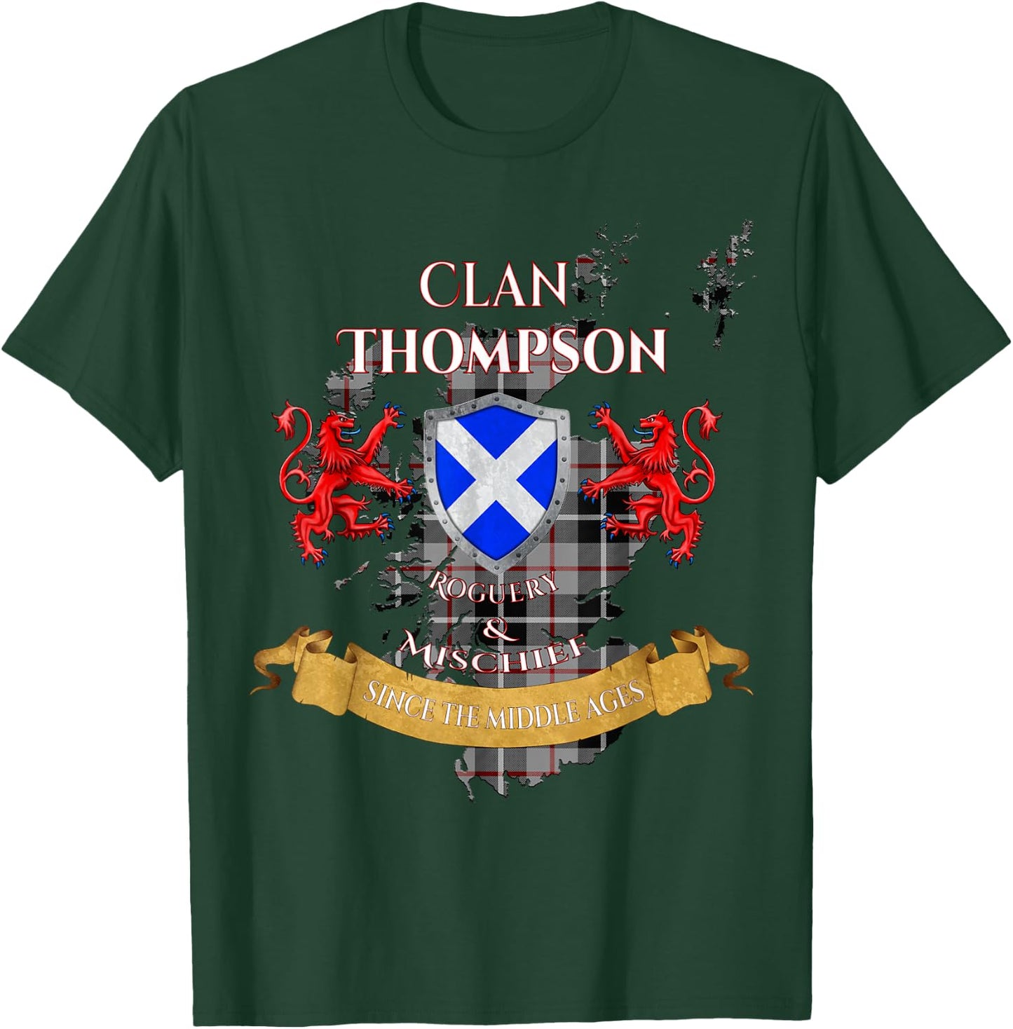 Thompson Scottish Family Clan Middle Ages Mischief T-Shirt - T-Shirt | Forest