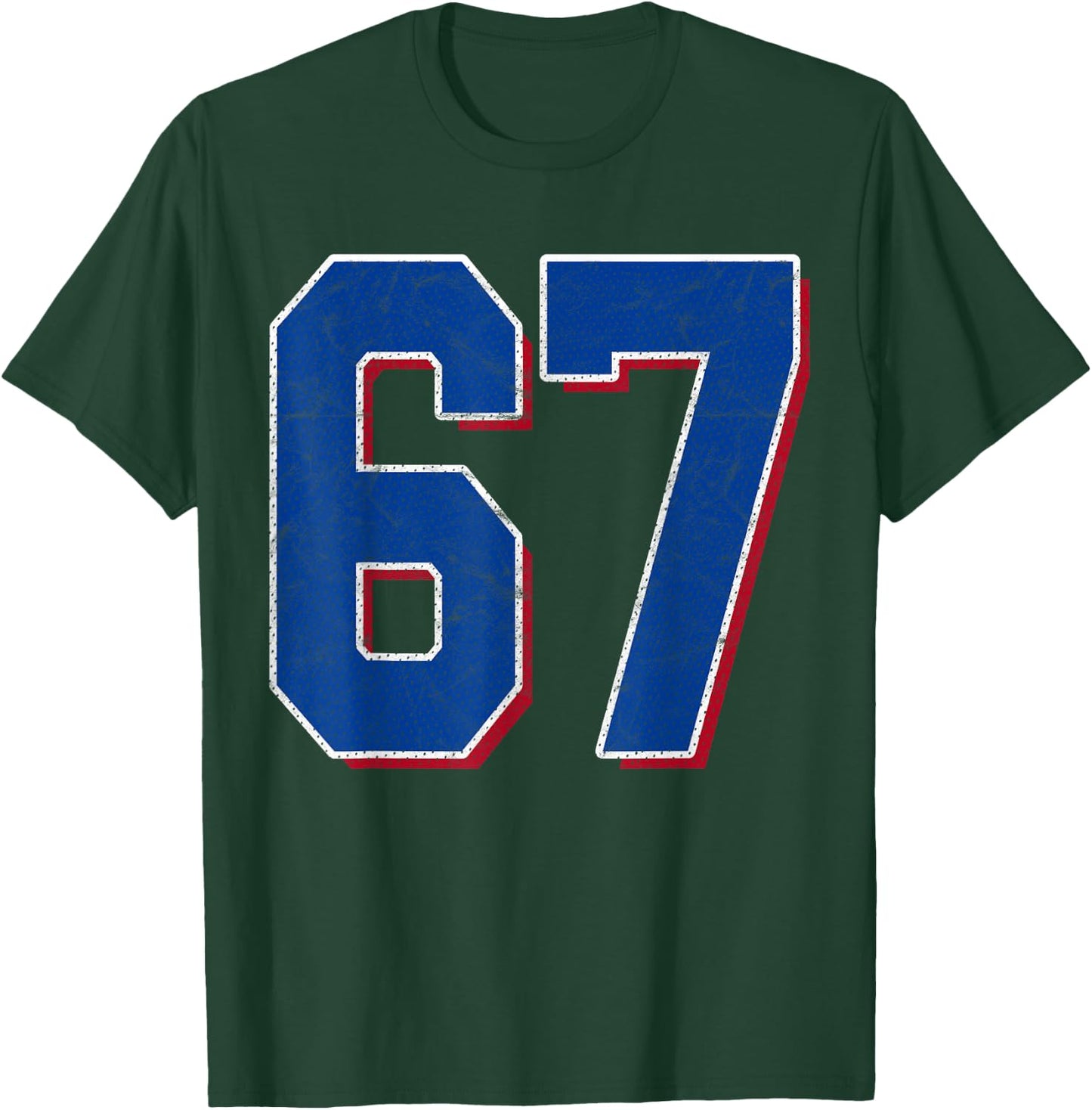 Number 67 Numbered Uniform Sports Team Jersey 67th Birthday T-Shirt - T-Shirt | Forest
