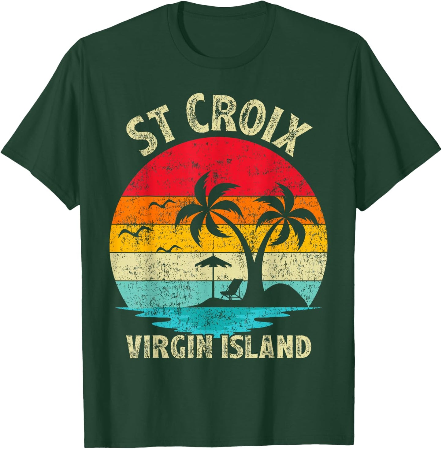 Family Vacation Vintage Retro Virgin Island St. Croix Beach Women T-Shirt - T-Shirt | Forest